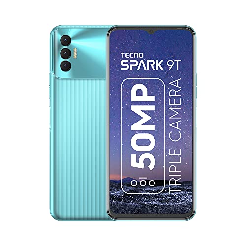 Tecno Spark 9T (Turquoise Cyan, 4GB RAM, 64GB Storage)|50MP SuperNight Triple Camera|7GB Large RAM with Memory Fusion|6.6