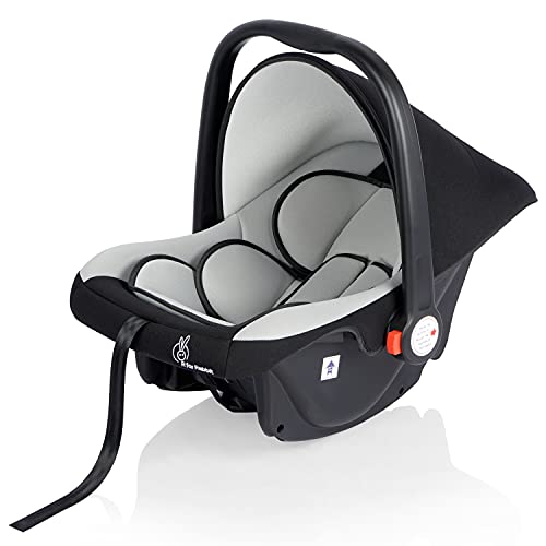 R for Rabbit Picaboo Baby Carry Cot, 4 in 1 Multi Purpose Kids Carry Cot, Infant Car Seat, Rocker for Infant Babies of 0 to 15 Months & Weight Capacity Upto 13 Kgs (Black Grey)