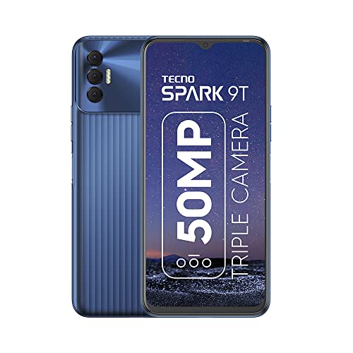 Tecno Spark 9T (Atlantic Blue, 4GB RAM, 64GB Storage)|50MP SuperNight Triple Camera|7GB Large RAM with Memory Fusion|6.6