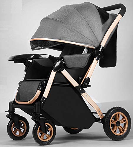 StarAndDaisy Multi-Purpose, Multi-Adjustment Stroller pram Travel Friendly, Broad seat & Bed Buggy for 0-36 Months (Grey)